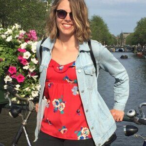 American Eagle Red Floral Camisole